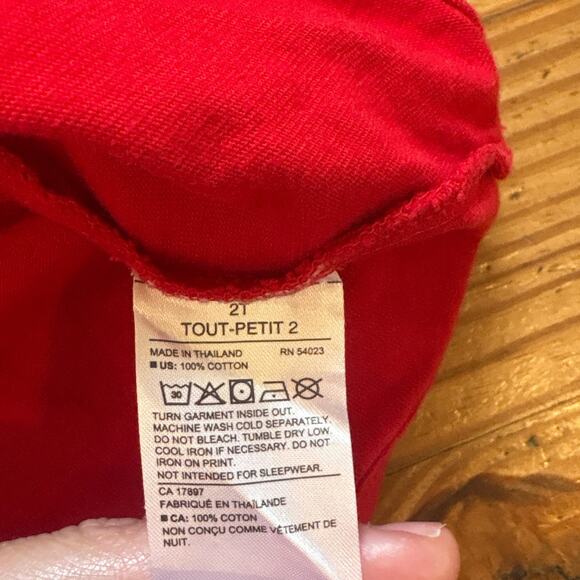 Janie and Jack red Peanuts Christmas holiday long sleeve shirt SIZE 2T - Picture 4 of 7